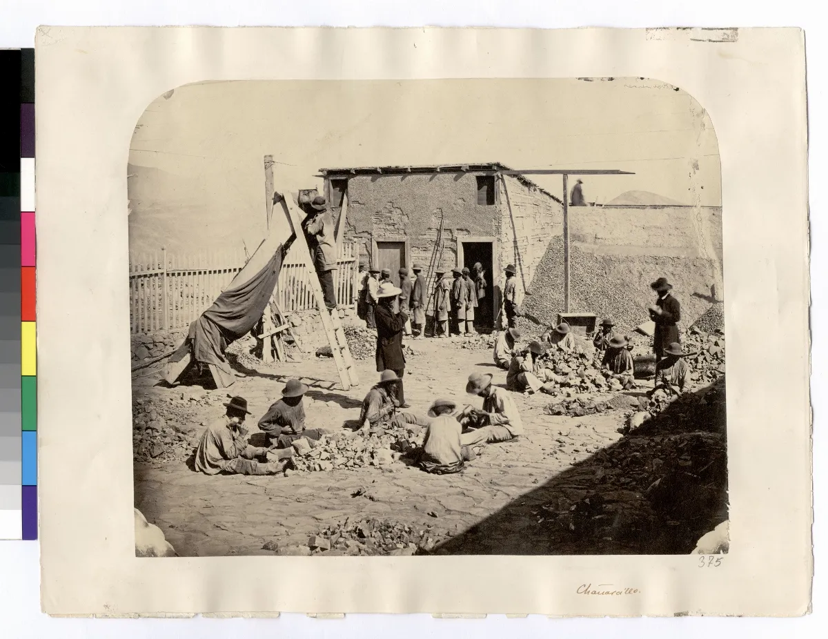 Trabajadores en Chañarcillo (Chile) — 1863 | Chile de Ayer
