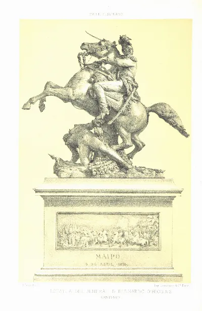 Santiago - Estatua del general Bernardo O'Higgins (1872)