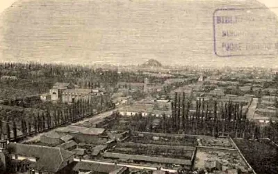 Santiago - Vista general tomada de la Recoleta (1872) — 1872 | Chile de Ayer