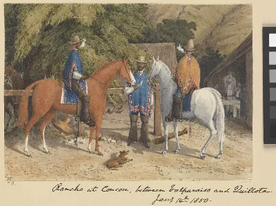 Rancho en Concón, entre Valparaíso y Quillota, 1850 — aprox. 1850 | Chile de Ayer