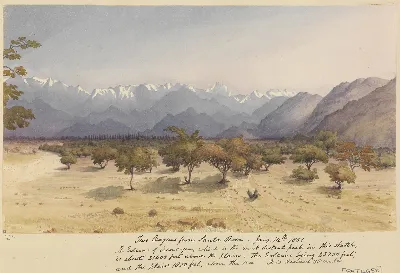 A dos leguas de Santa Rosa de Los Andes, con los Andes y el Aconcagua, 1851 — aprox. 1851 | Chile de Ayer