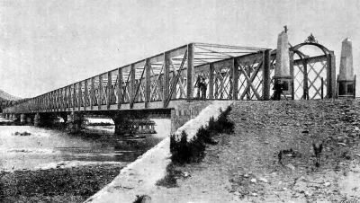 Puente caminero-ferroviario sobre el río Maule, ca. 1889 — aprox. 1889 | Chile de Ayer