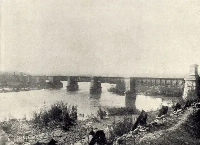 Puente ferroviario n°1 sobre el río Lircay, ca. 1900 — aprox. 1909 | Chile de Ayer