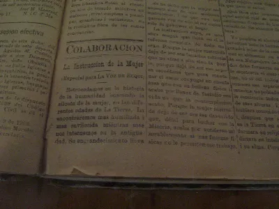 "La instrucción de la mujer" por Lucila Godoy Alcayaga, Vicuña, 1906 — aprox. 1906 | Chile de Ayer