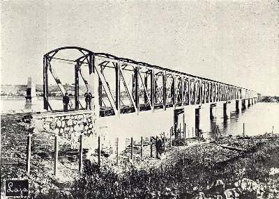 Puente ferroviario sobre el río Laja, circa 1909 — aprox. 1890 | Chile de Ayer