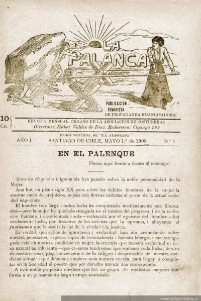 Publicación feminista de propaganda emancipadora
Época segunda de La Alborada — aprox. 1908 | Chile de Ayer