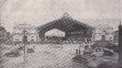 Frontis de la Estación Central, circa 1929 — aprox. 1929 | Chile de Ayer