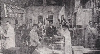 Imprenta de los FF.CC., taller de monotipias, circa 1929 — aprox. 1929 | Chile de Ayer