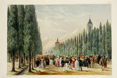La Cañada, paseo público de Santiago, 1828 — aprox. 1828–1930 | Chile de Ayer