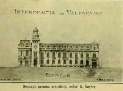 Diseño para la nueva Intendencia de Valparaíso (segundo lugar) — aprox. 1906–1930 | Chile de Ayer