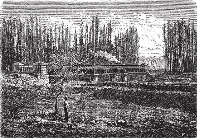 Santiago - Puente del ferrocarril sobre el Mapocho — 1872 | Chile de Ayer