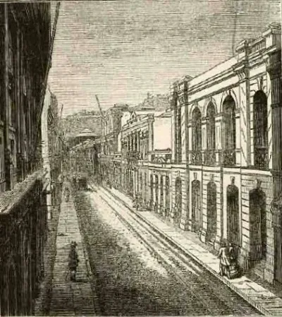 Valparaíso - Calle de la Planchada, costado sur — 1872 | Chile de Ayer