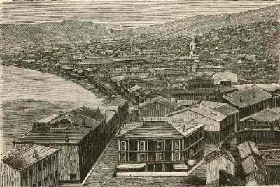 Valparaíso - Vista de la parte central de la ciudad — 1872 | Chile de Ayer