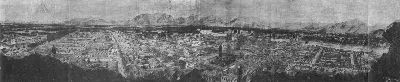 Vista panorámica de Santiago en 1860, desde el cerro Santa Lucía hacia el poniente — aprox. 1860 | Chile de Ayer