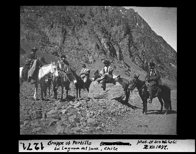 Grupo de Portillo en Laguna del Inca, Chile — aprox. 1897–1940 | Chile de Ayer