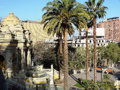 Terraza Neptuno y Alameda vistas desde el Cerro Santa Lucía, Santiago — aprox. 1880–1930 | Chile de Ayer