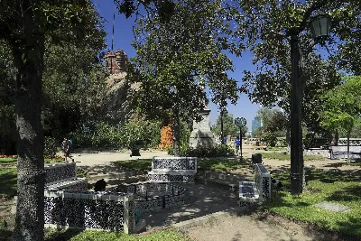 Plaza Pedro de Valdivia, Cerro Santa Lucía — aprox. 1880–1930 | Chile de Ayer