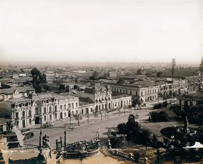 Vista de la Alameda desde el Cerro Santa Lucía — aprox. 1910 | Chile de Ayer