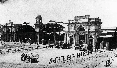 Antigua Estación Central de Santiago — aprox. 1855 | Chile de Ayer