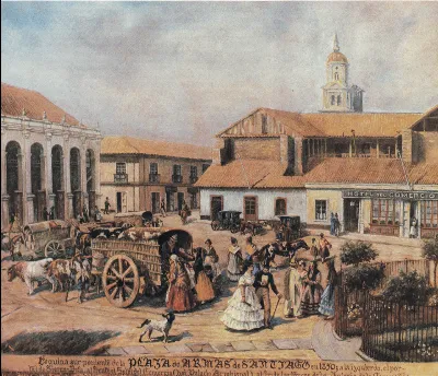 Plaza de Armas de Santiago de Chile en 1850 — aprox. 1850 | Chile de Ayer