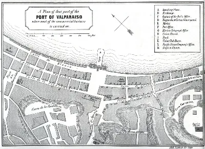 Plano del Puerto de Valparaíso, zona comercial, 1862 — aprox. 1862 | Chile de Ayer