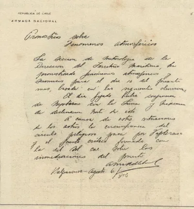 Predicción del terremoto de Valparaíso de 1906 por Arturo Middleton — aprox. 1906 | Chile de Ayer
