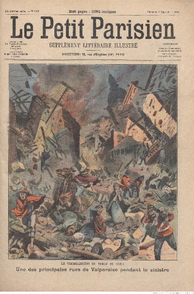 Calle principal de Valparaíso durante el terremoto de 1906 — aprox. 1906 | Chile de Ayer
