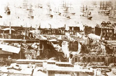 Panorámica luego del terremoto de 1906 en Valparaíso — aprox. 1906 | Chile de Ayer