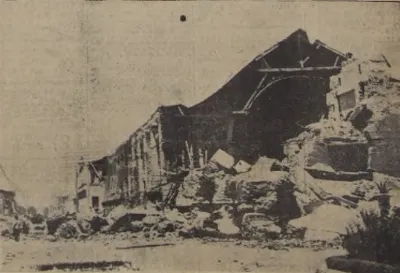 Interior de la Catedral de Chillán tras el terremoto de 1939 — aprox. 1939 | Chile de Ayer