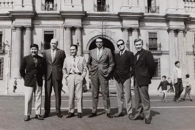 Ariel Ramírez, Eduardo Falú y los Fronterizos en La Moneda, Santiago, 1969 — aprox. 1969 | Chile de Ayer