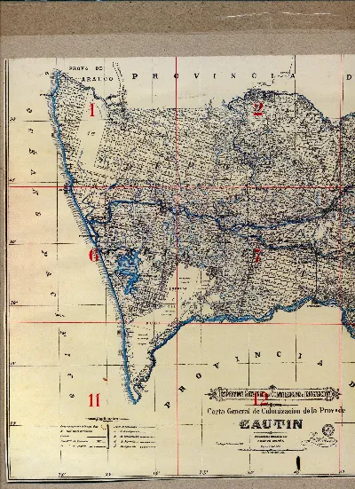 Carta General de Colonización de la Provincia de Cautín — aprox. 1916 | Chile de Ayer