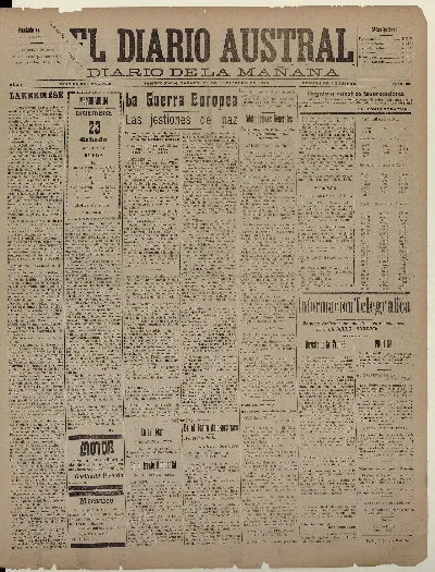 El Diario Austral, Temuco, 23 de diciembre de 1916 — aprox. 1916 | Chile de Ayer