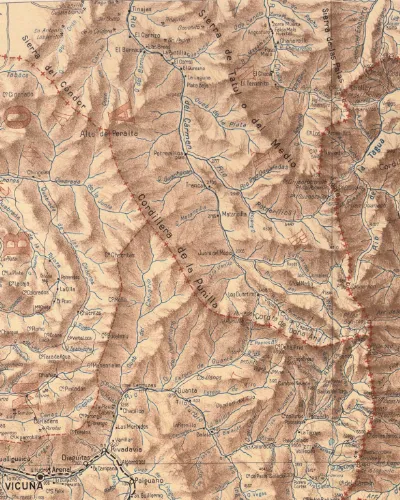 Cordilleras de Tatul, de Doña Ana y de Punilla, al noreste de Vicuña, Chile. — aprox. 1910 | Chile de Ayer