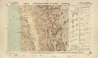 Mapa provincial de Chile con topografía y datos estadísticos, 1910 — aprox. 1910 | Chile de Ayer
