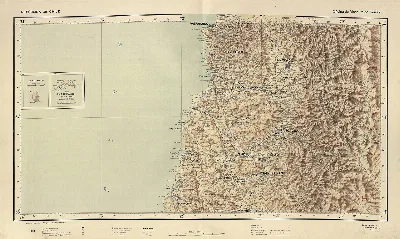 Mapa regional Chile central con Cordillera — aprox. 1910 | Chile de Ayer