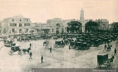 Antiguo edificio de la Estación Central de Ferrocarriles del Estado — 1898 | Chile de Ayer