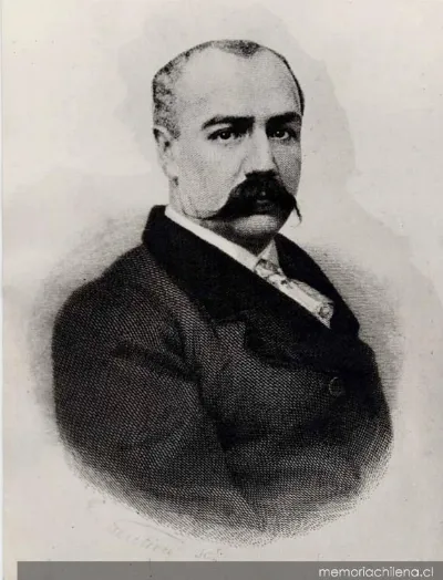 Benjamín Vicuña Mackenna, retrato de busto frontal — 1860 | Chile de Ayer