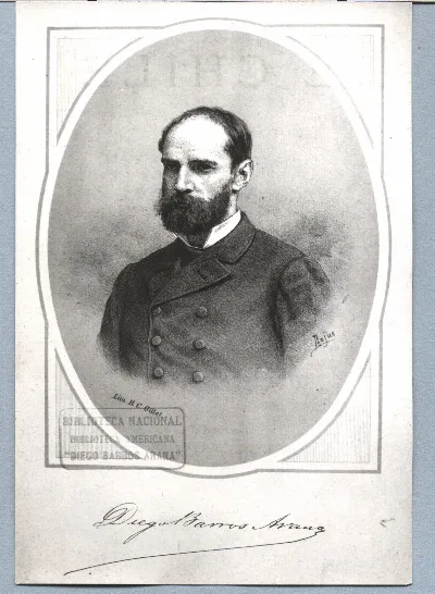 Diego Barros Arana, retrato de uniforme militar — 1884 | Chile de Ayer