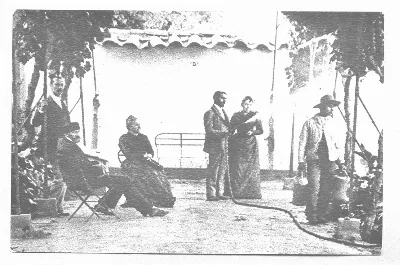Diego Barros Arana: sentado con un grupo en San Bernardo, 1888 — 1888 | Chile de Ayer