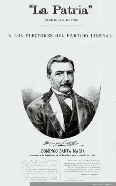 Domingo Santa María — 1881 | Chile de Ayer