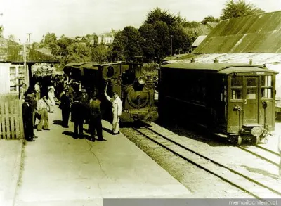 Estación de ferrocarril entre Castro y Ancud, hacia 1930 — 1930 | Chile de Ayer