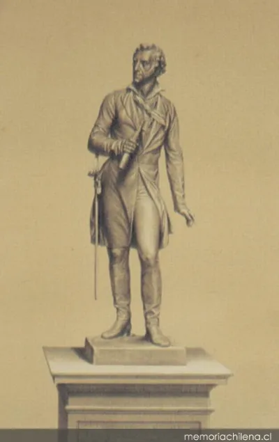 Estatua de Lord Cochrane en Valparaíso, inaugurada en 1872 — 1872 | Chile de Ayer
