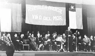 Gabriel González Videla en la Asamblea Radical, Viña del Mar, 1944 — 1944 | Chile de Ayer