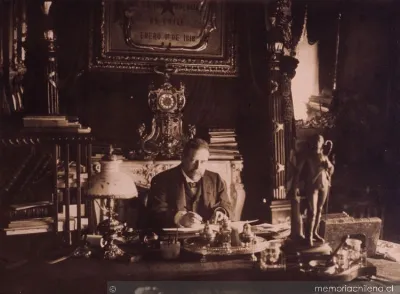 Germán Riesco en su despacho, 1906 — 1906 | Chile de Ayer