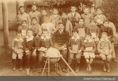 Grupo de alumnos con su profesor, 1905 — 1905 | Chile de Ayer