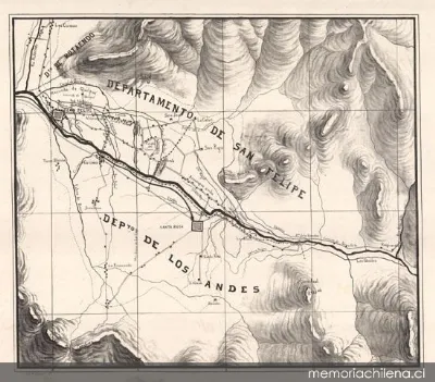 Departamento de San Felipe, Departamento de Los Andes — 1740 | Chile de Ayer