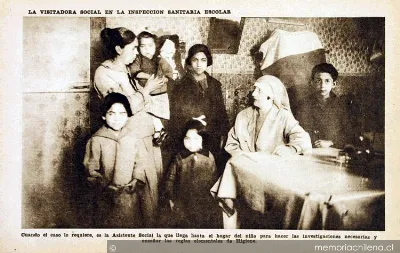 La visitadora social en la inspección sanitaria escolar, 1928 — 1928 | Chile de Ayer