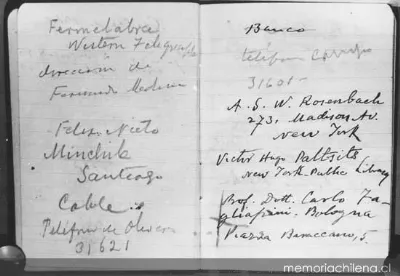 Libreta de apuntes del último viaje de José Toribio Medina a Estados Unidos y Europa en 1928 — 1928 | Chile de Ayer