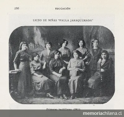 Primeras bachilleras del Liceo de Niñas Paula Jaraquemada, 1911 — 1911 | Chile de Ayer