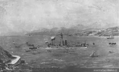 Llegada del Huáscar a Valparaíso, 1879 — 1879 | Chile de Ayer